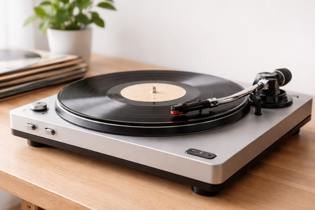 Plattenspieler kaufen für Einsteiger mit Vinyl Schallplatte
